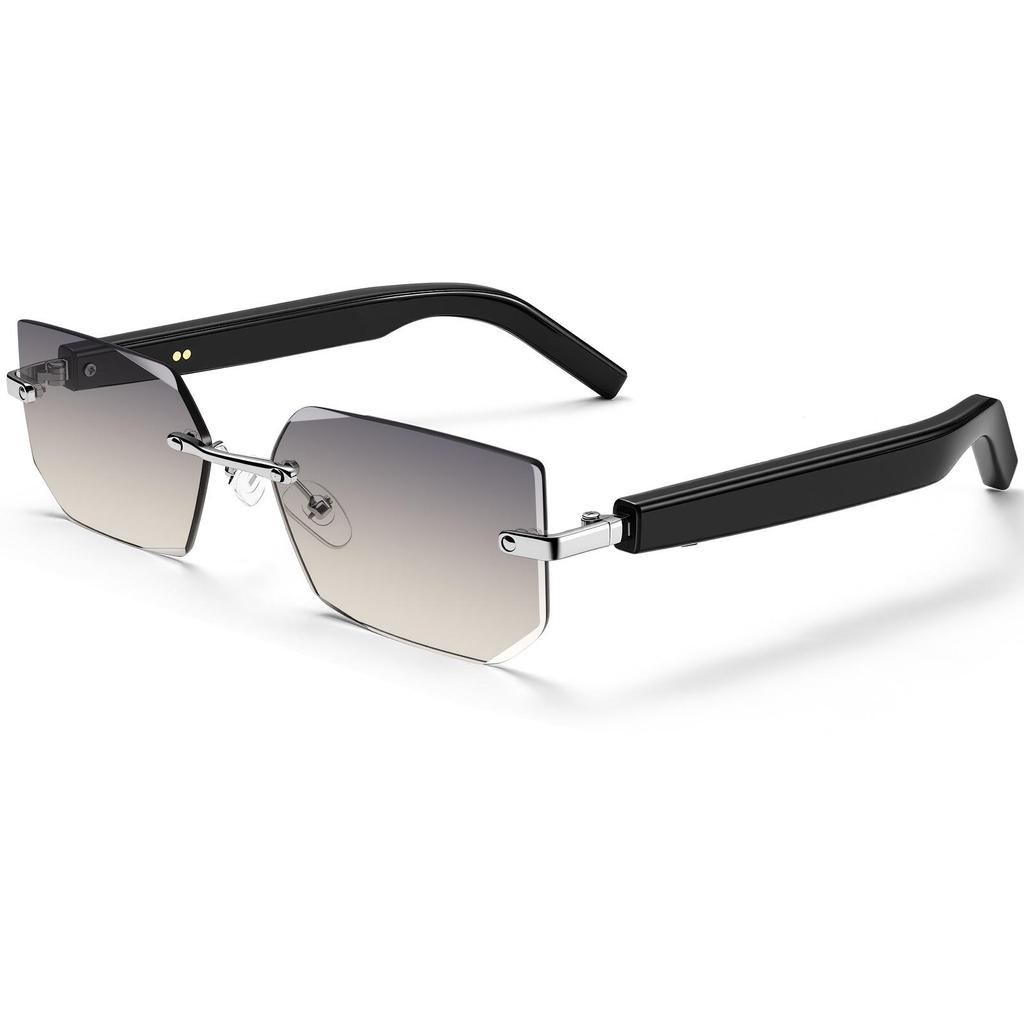 AI Smart Bluetooth Frameless Sunglasses with UV Protection and Photochromic Lenses, for Music and Calls