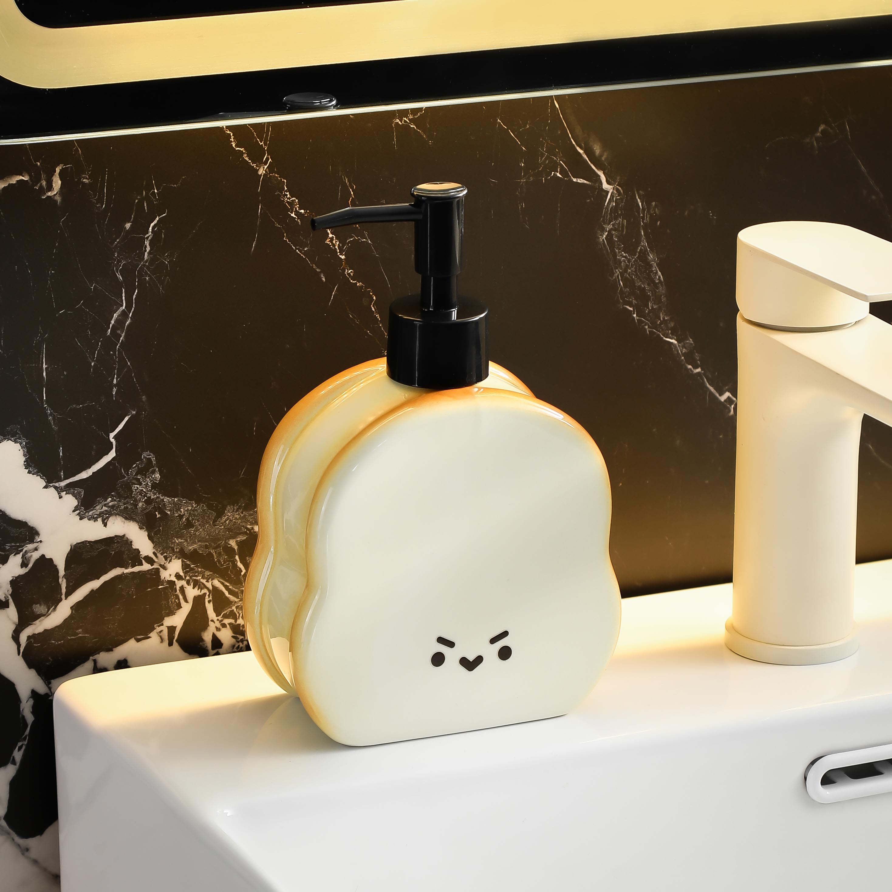 

580ml ceramic hand sanitizer dispenser bottle, light luxury high-end bathroom shower gel, shampoo press bottle shampoo dispenser белый