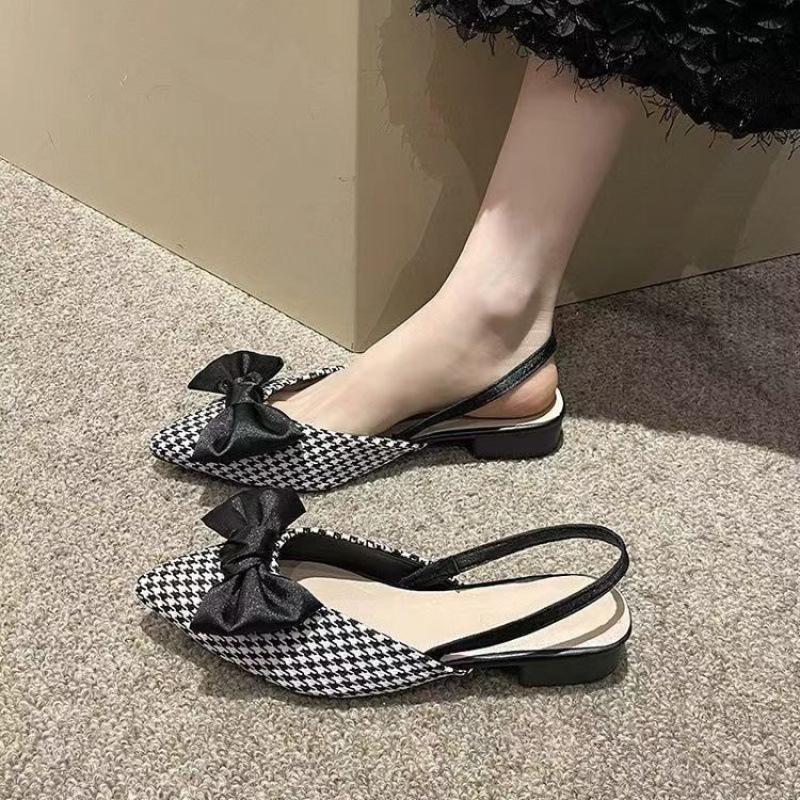 

Z2025 spring new French low-heeled bow bag head sandals fairy spring and summer niche with skirt list 35