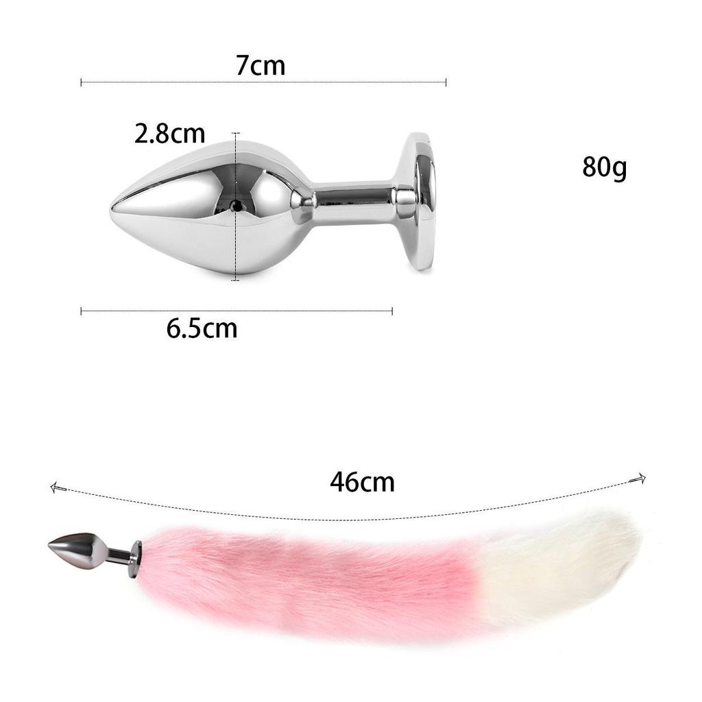 VaHppy SM BDSM Sex Toy Sets Role-playing Fox 5pcs/lot Plush Anal Plug Tail Bell Collar Mouth Plugs White/Black/Pink Couple Games