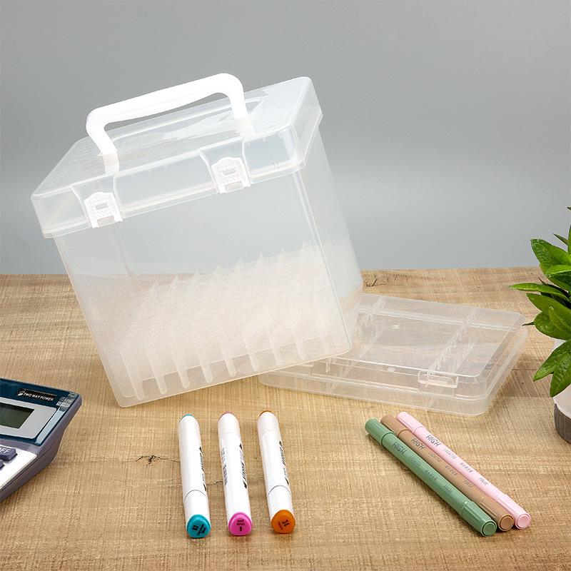 Transparent Student Marker & Brush Storage Box