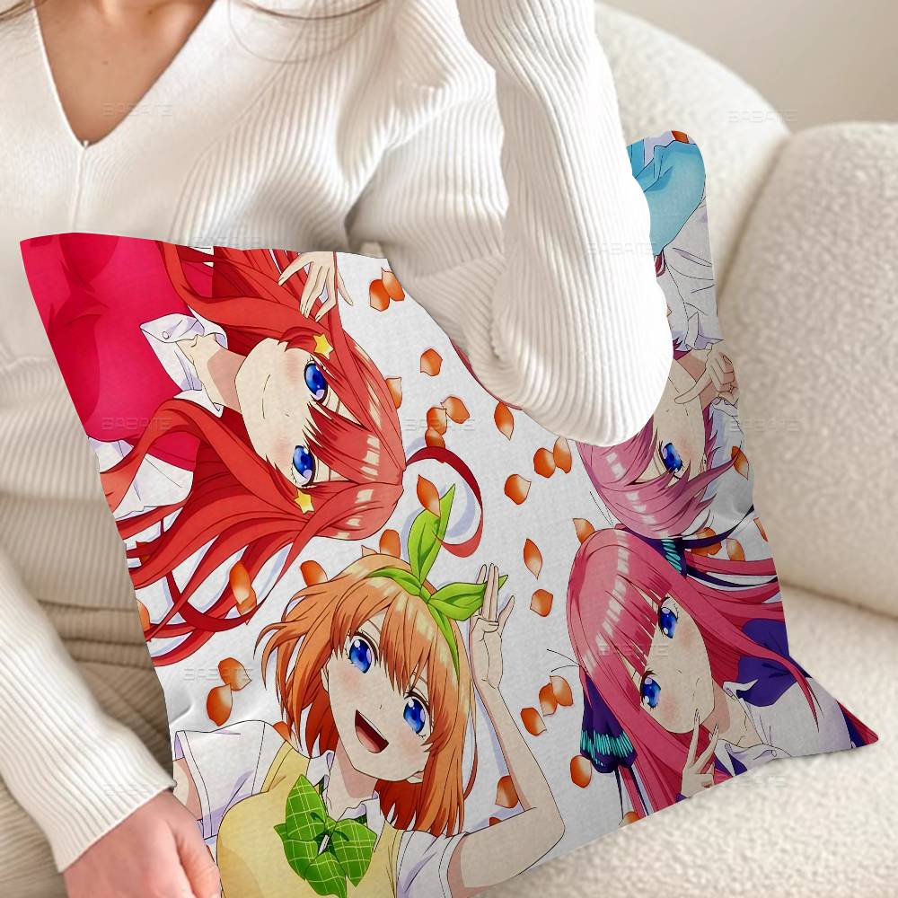 The Quintessential Quintuplets Anime Pillow Covers Sofa Decorative Home Double-sided Printing Short Plush Cute Cushion Cover