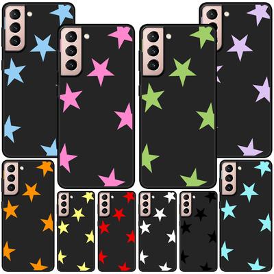 Süße Stern Cartoon Hülle für Samsung Galaxy S23 S22 Ultra S21 S20 FE S9 S10e S10 Lite S8 Plus Weiche schwarze TPU Handyhülle Bumper