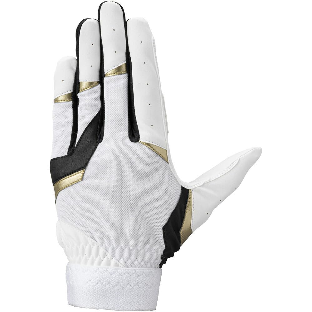 Mizuno Defensive Left Size Baseball/Softball Gloves, Hand, 1EJED330, M, White/Black/Gold