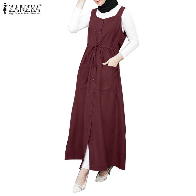 

ZANZEA Женский повседневный свободный комбинезон без рукавов с v-образным вырезом