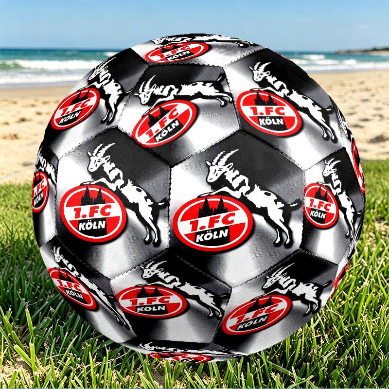 FC Koln Print Size 5 Soccer Ball, PU Wear Resistant Football for Match Training and Daily Practice, Birthday Gift for Soccer Fans