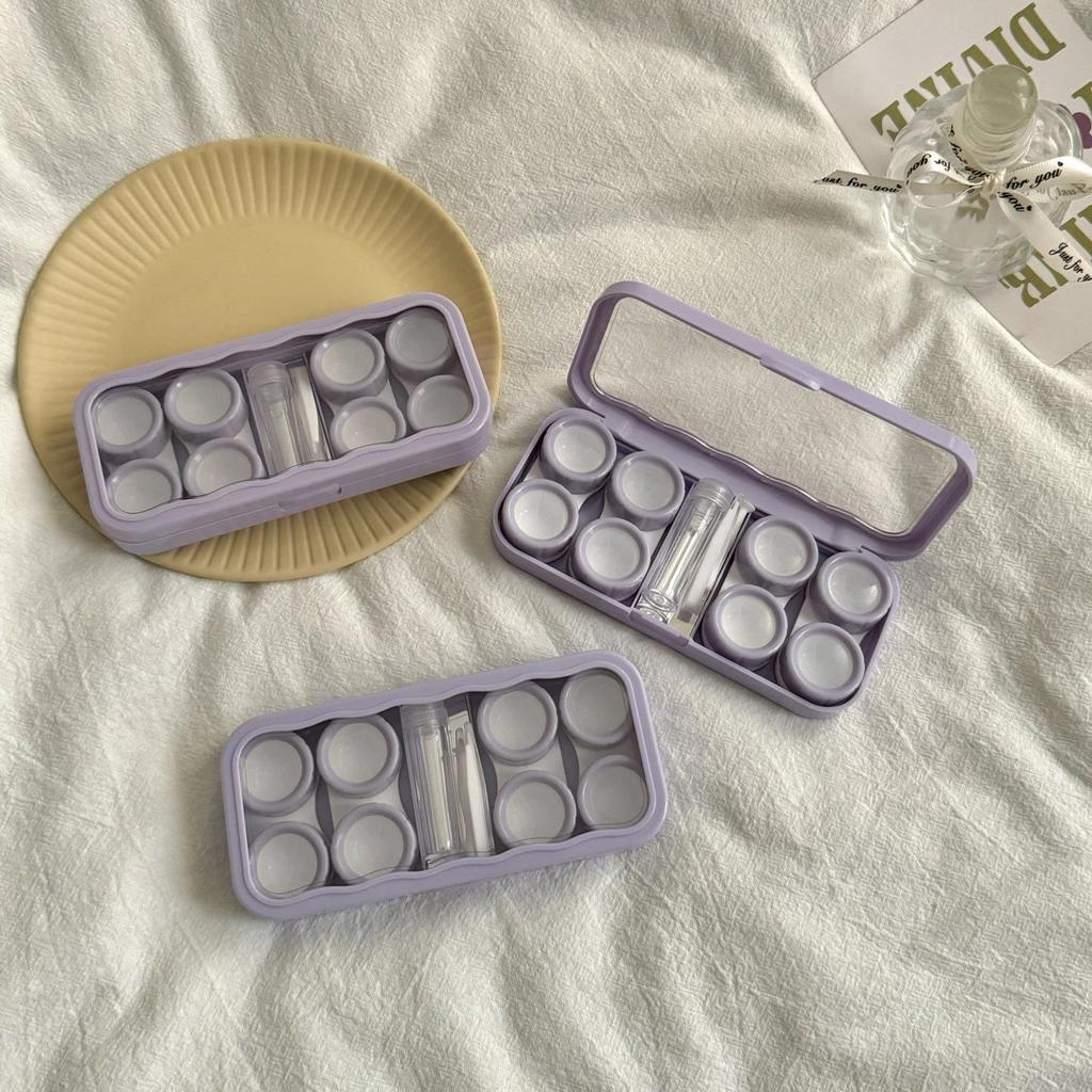4 Pair Contact Lens Case Contact Lens Storage Box Portable Travel Contact Lenses Case Soak Container Lenses Box for Beauty Pupil