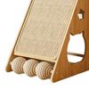 Yousheng Incline Cat Scratching Board Triangle Cat Scratcher Sisal Cat Scratch Ramp with Fuzzy Ball to Protect Furniture Sofa for Indoor Cats