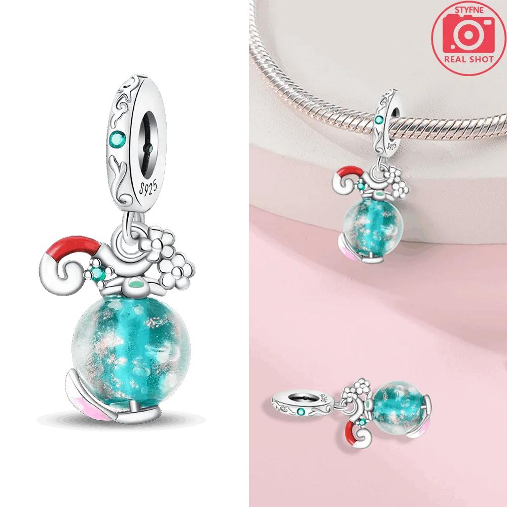 Charms New Copper Moon Bear Astronaut Colorful Luminous Series Beads Fit Pan Original Bracelets Diy Fine Jewelry