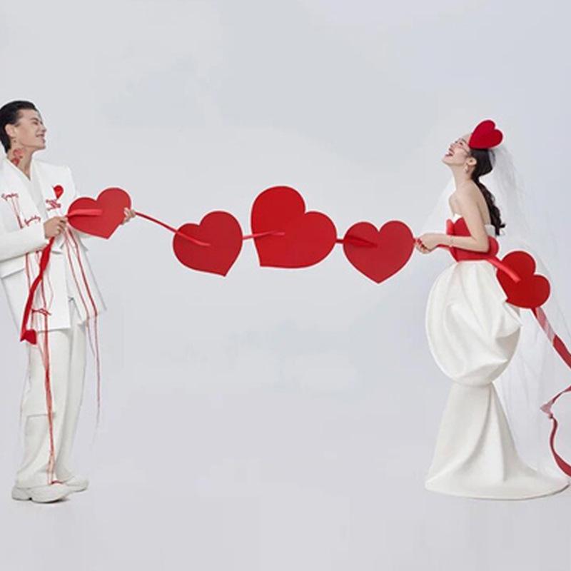Double Happiness Wedding Room Decor: Bride & Groom Bunting Set