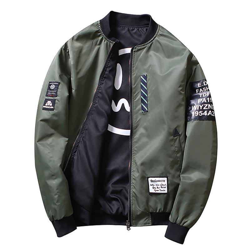 Premium Quality Mens Jacket Ma1 Army Smiling Face Reversible Bomber Jacket Coat