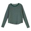 O-neck Long Sleeve Female Cotton Tees Spring Summer Ladies Striped T-shirs Casual Loose Women Pullovers Tops