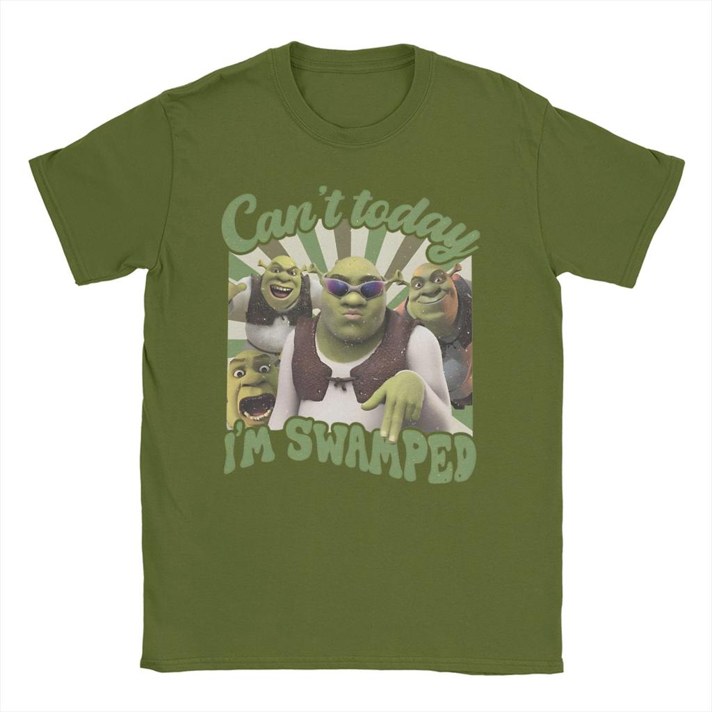 Cant Today Im Swamped SShreks for Unisex Women T Shirts Fashion Tees Short Sleeve O Neck TShirt Pure Cotton Birthday Gift Tops