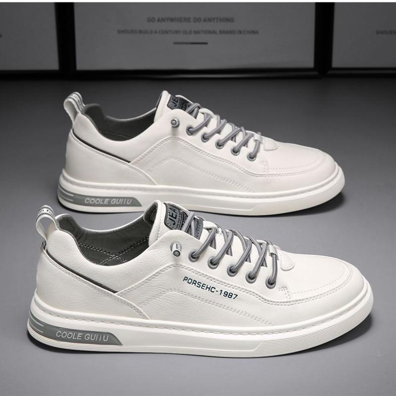 2023 New Men's Fashion Casual Leather Shoes Non-slip Wear-resistant Sports Shoes Comfortable Flat Slip-on Casual Shoes Shoes Men