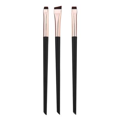 3-teiliges ultradünnes Augen-Make-up-Pinselset: Klingen-Liner, Unter-Augen-Schatten und abgeschrägte Augenbrauenpinsel