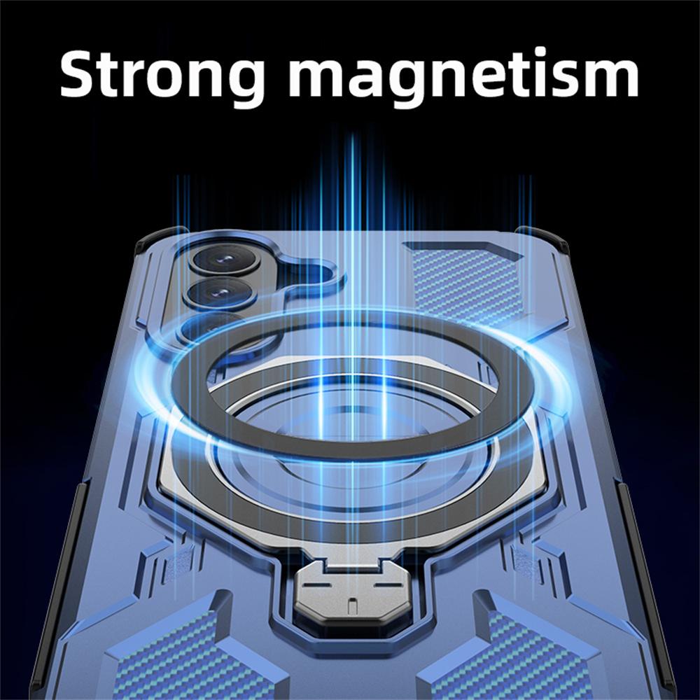 For Samsung Galaxy A57 5G Magnetic Case Rotating Metal Kickstand Shockproof PC + TPU Phone Back Cover