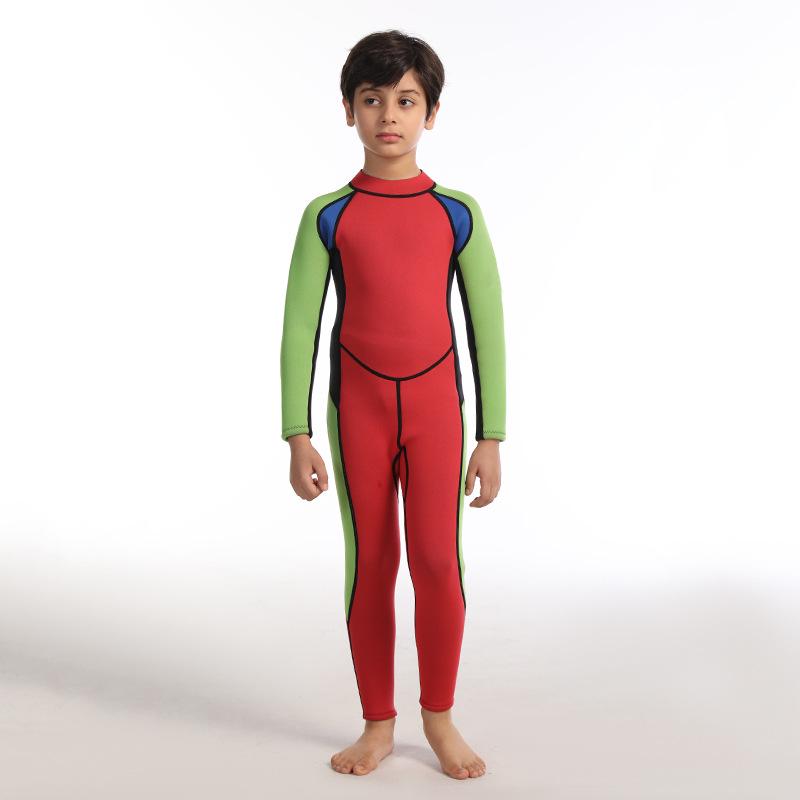 

Дитячий гідрокостюм з довгим рукавом Color Block для пляжу та басейну One Size