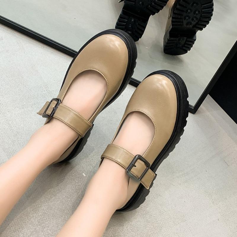 

Модная платформа Ретро туфли Мэри Джейн для женщин Модная пряжка 2025 Новые осенние кроссовки Повседневная обувь с мелким вырезом Ходьба Zapatos De Mujer 42
