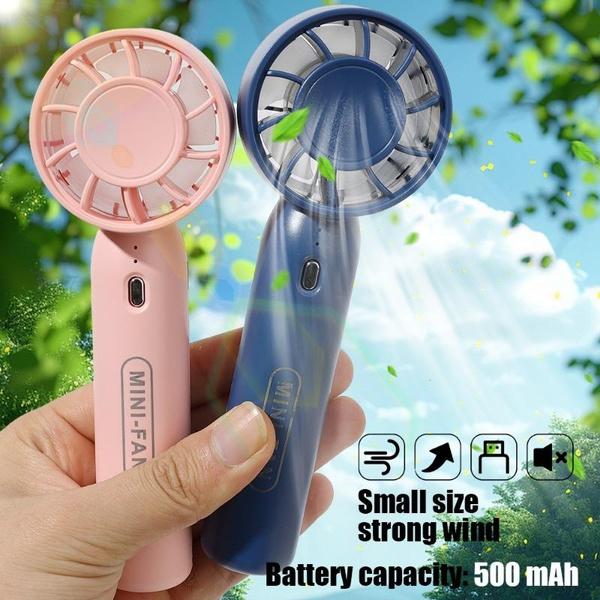 1Pc Portable Hand Fan Air Fan Cooler Outdoor Electric Fan Portable Air Conditioner Mini Cooler Cooling USB Rechargeable Cold Fan