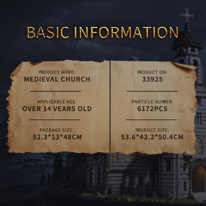 6172 SZT Średniowieczny Kościół Klocki Europejski Zamek Widok Ulicy Model Klocki Dekoracja na Biurko Zabawki Dla Dzieci Prezenty Świąteczne
