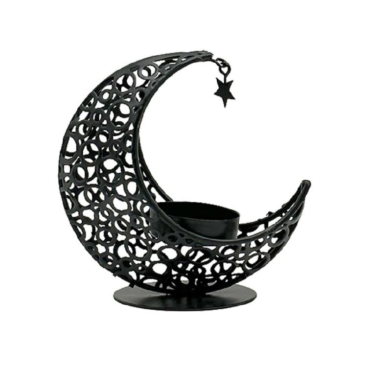 Halloween Christmas candlestick Hollow Out Moon Shaped Candle Holder for Decor