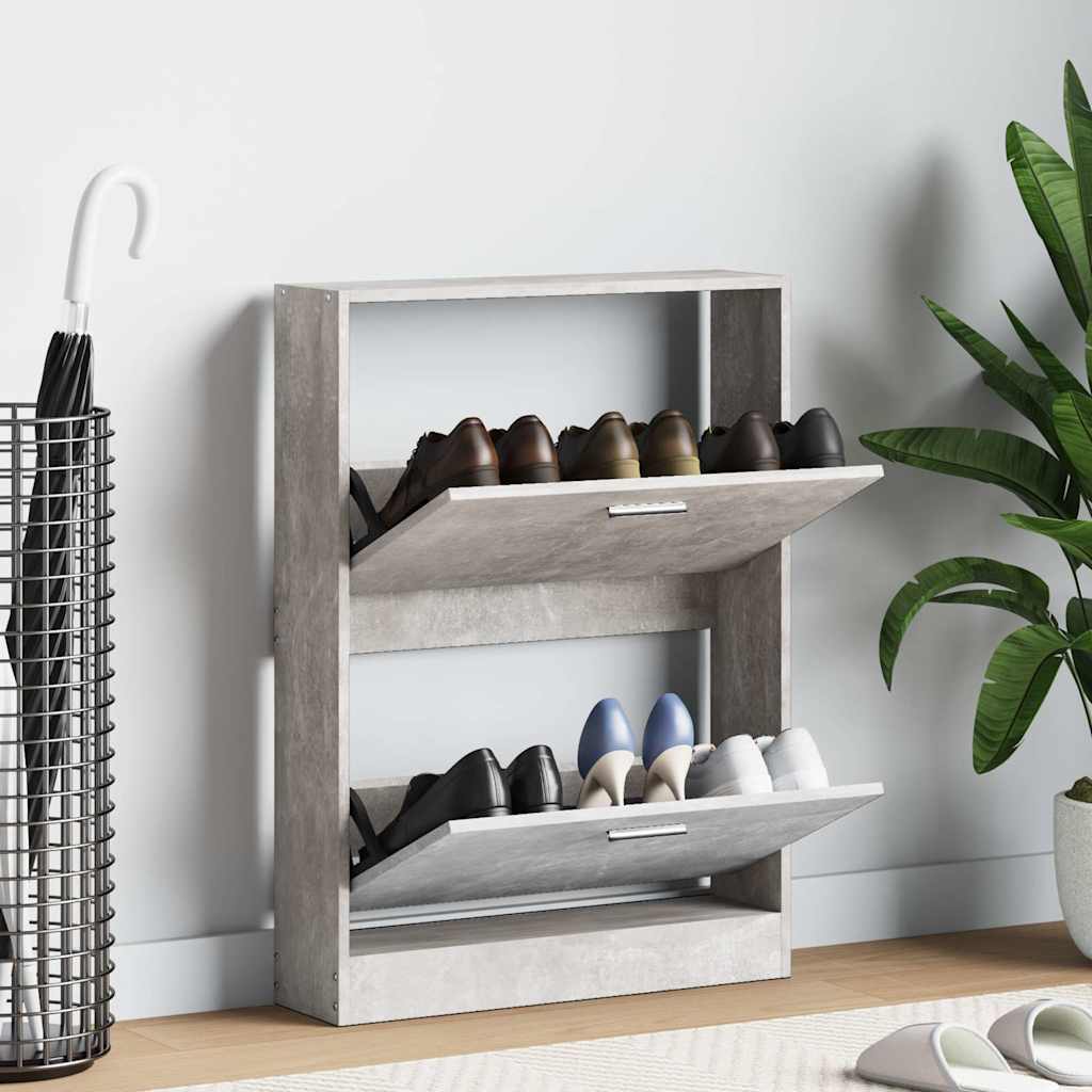 Vidaxl Shoe Cabinet, Concrete Grey, 59X17X81 Cm