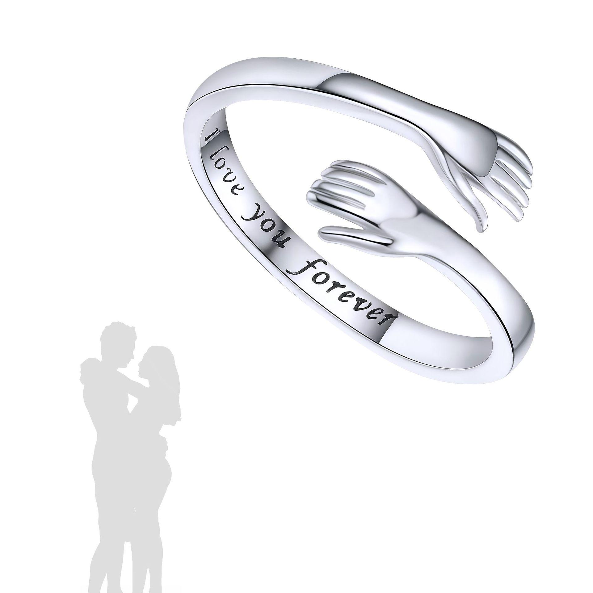 Elegant Two-Tone Hugging Couple Necklace - A Luxurious Valentine s Day Gift