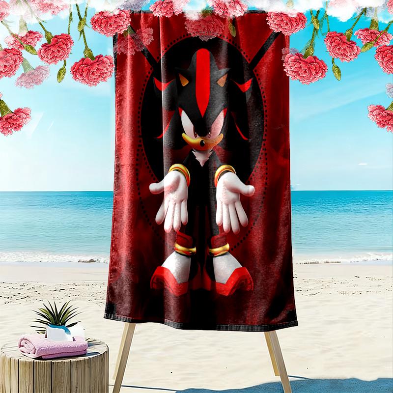 1pc SONIC Beach Towel, A Vibrant Beach Towel Suitable for Outdoor Activities, Camping, Hiking