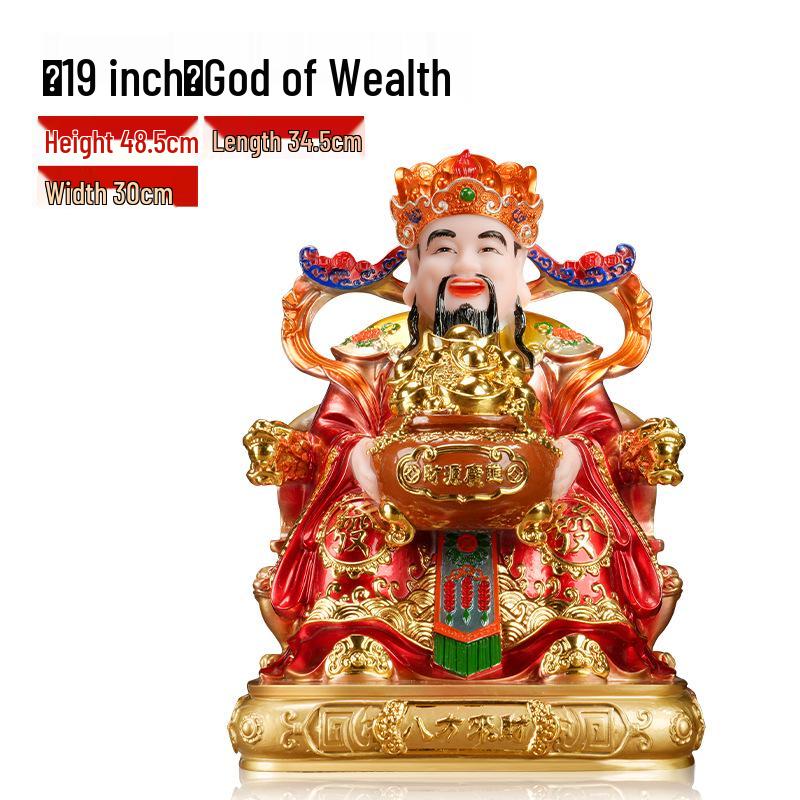 2025 Wen Cai Shen Statue: Copper-Colored for Inviting Wealth, Ideal for Home or Living Room Worship.