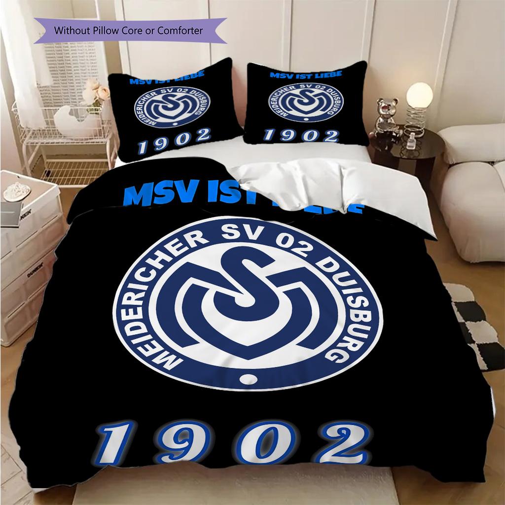 MSV Duisburg Pattern Bedding Quilt Set Quilt Cover Pillowcase Home Decoration Birthday Gift (1 * Duvet Cover + 2 * Pillowcase, Without Core)