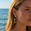 Ocean Style Metal Starfish Shell Pearl Dangle Earrings For Women Gold Color Imitation Pearl Tassel Long Earring Beach Jewelry