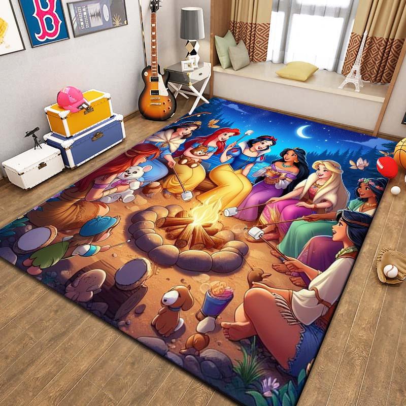 Beautiful All Princess Theme Cartoon Carpet for Living Room Bedroom Sofa Doormat Decor Rug Kid Non-slip Floor Mat Girl Nice Gift