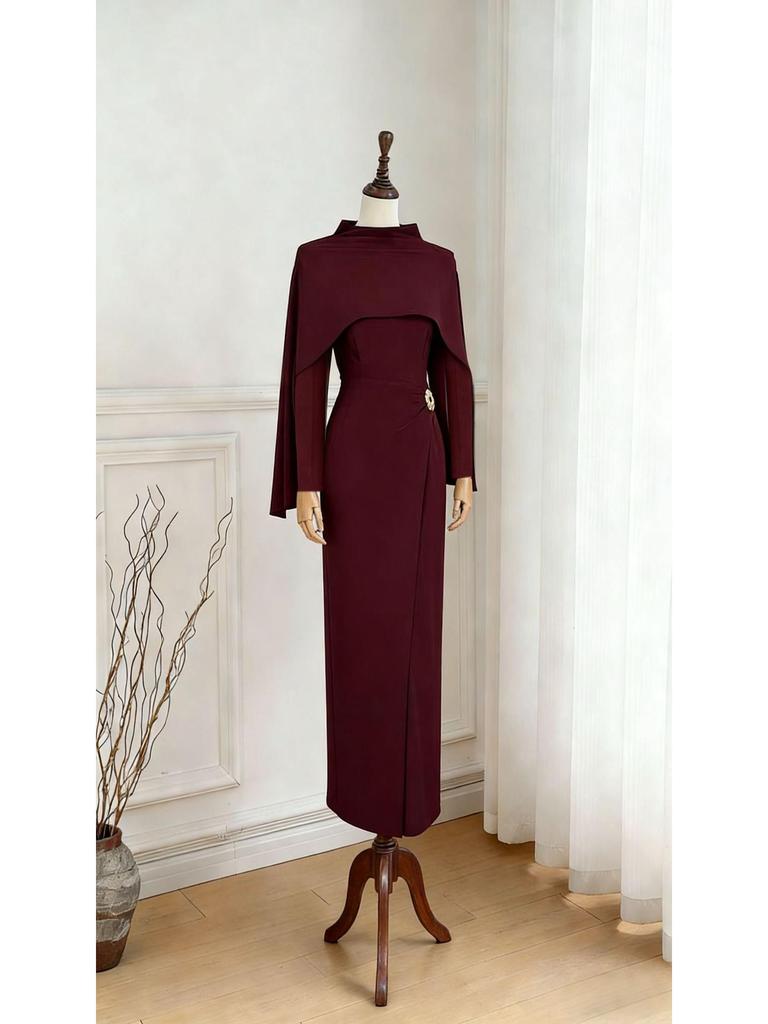2024 Spring/Autumn High-Quality Shawl & Slim-Fit Dress Set
