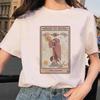 Tarot Card Flower Funny Time Graphic Print T Shirt Fashion Casual Crew Neck Short Sleeve  T Shirt Women