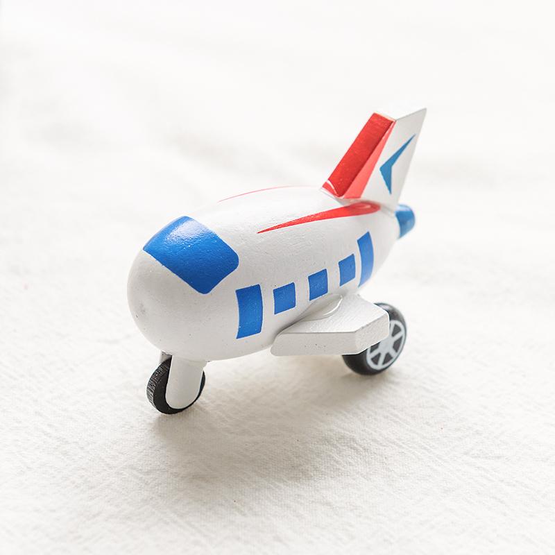 Kids Mini Wooden Cars Truck Aircraft Model Toy Montessori Wooden Education Colorful Vehicle Toys Simulation Cars Decoration Gift