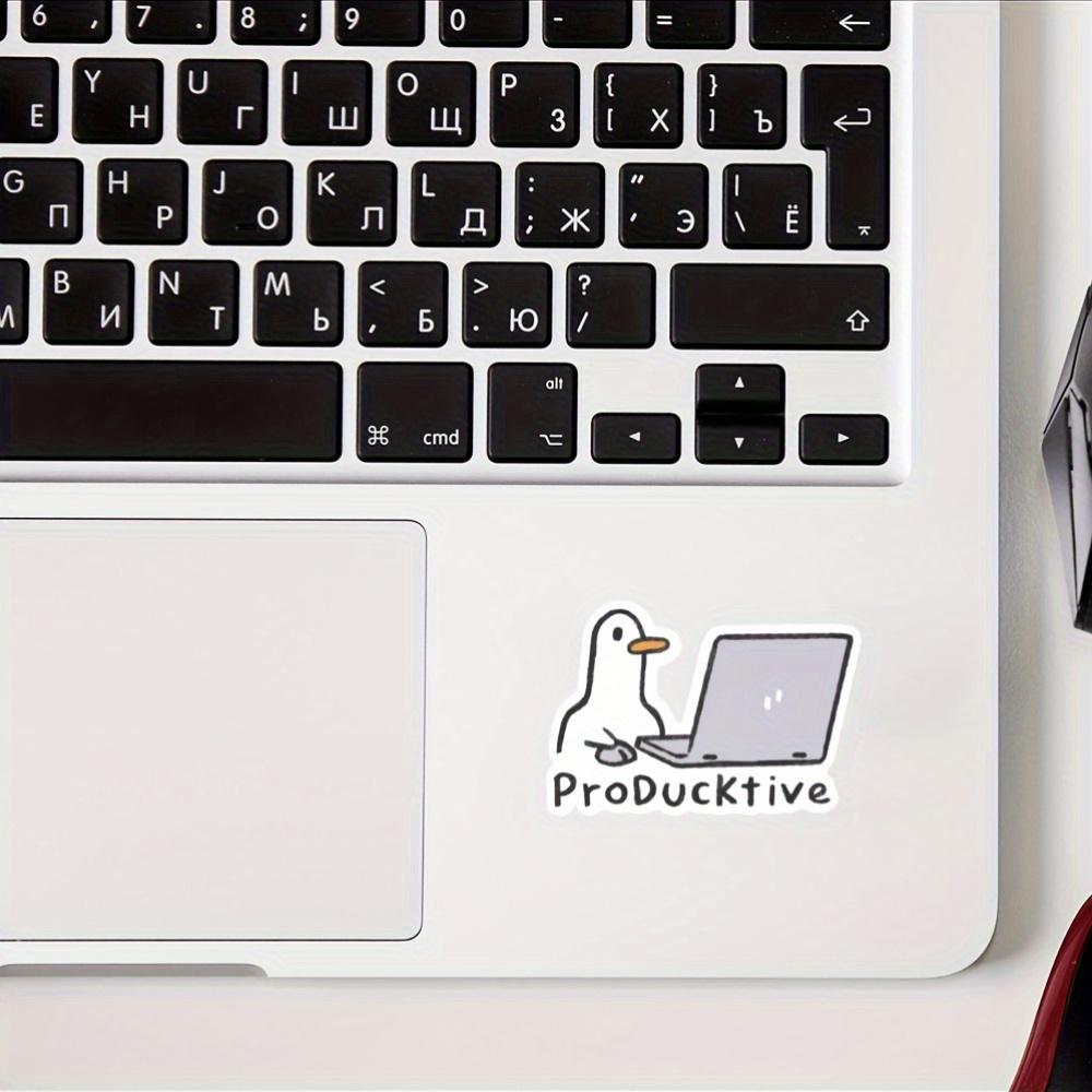 Funny Duck Computer Sticker, Cute Office Duck Vinyl Decal for Laptop Water Bottle Phone Skateboard Car Decor Graffiti Stickers