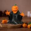 Pumpkin Ghost Figurine Spooky Cute Festive Halloween Statue Indoor Outdoor Haunted House Decoration for Tabletop Garden