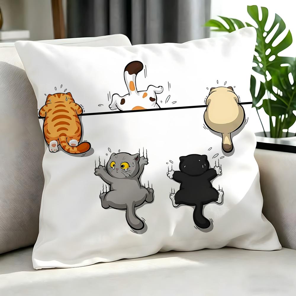 Cartoon HHeart Cartoon Cat Slogan Cushion Cover Cushion Cover Set Pcs x x x Pillowcase Decorative Sofa Home Decor