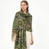 Korean Cotton Print Women's Oversized Scarf: Fashionable Beach Towel & Silk Shawl, Dual-Use Sun Protection