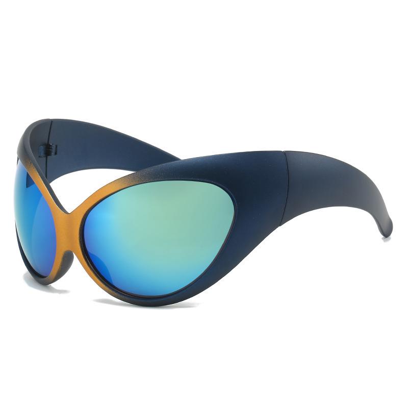 

Солнцезащитные очки «кошачий глаз» в стиле Y2K: Цветной, Смелый, Унисекс, Крупная оправа синий