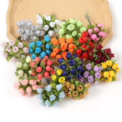 12 teile/los Mini Künstliche Rose Blumen Bouquet Seide Gefälschte Blumen Für Home Decor Hochzeit Dekoration Handwerk Kranz Geschenk Zubehör 