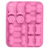 2Pcs Silicone Mold 12 Cavities Bone Fish Cat Paw Print Non-stick Food Grade Easy Release DIY Fondant Chocolate Candy Dog Treat Baking Mold