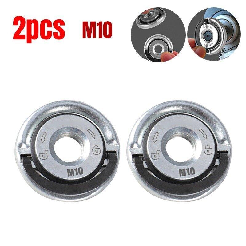 M10 M14 Self-Locking Pressing Plate Grinder Quick Release Flange Nut Power Chuck Tools Universal M14 M10 Thread Angle Grinder