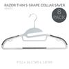 8 Pack S-Shape Non Slip Plastic Shirt Hanger with Tie Bar In White