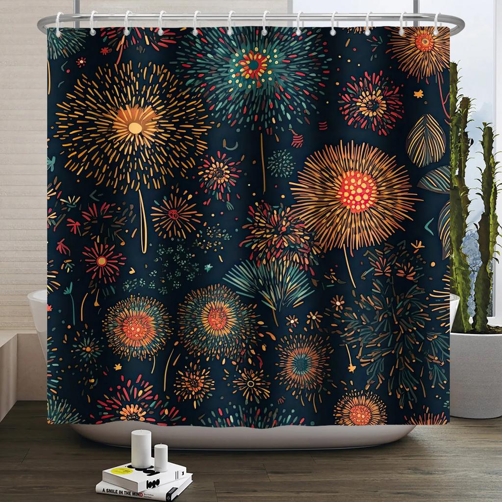 Watercolor Floral Shower Curtain for Bathroom Spring Elegant Flower Printed Bath Curtain Botanical Wildflower Bathroom Decor