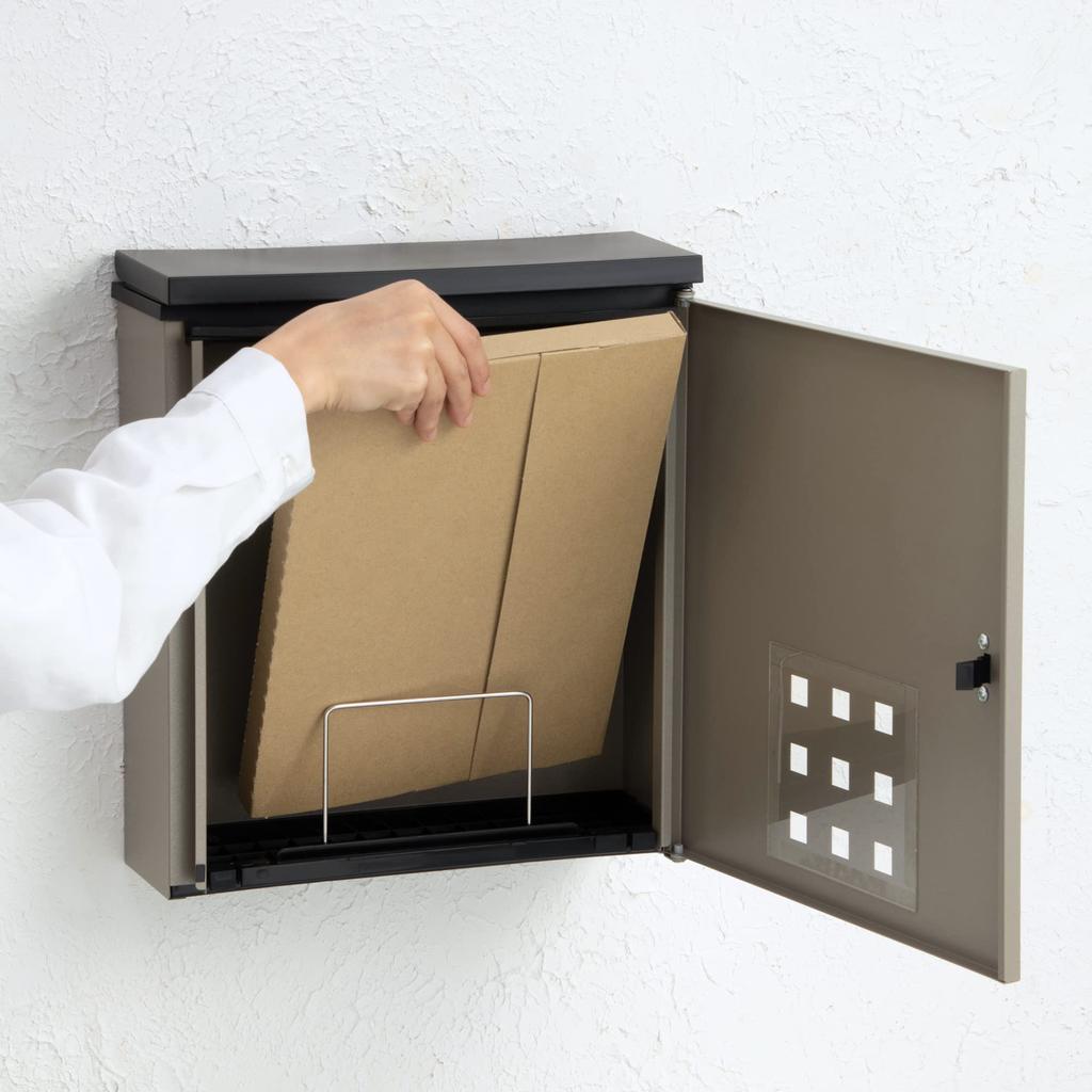 GREEN LIFE Post Wall Compatible with Mail Compatible with Square 2 Top Front Side Titanium Gray Mounted, Delivery, No. Envelopes, Steel, Insertion,