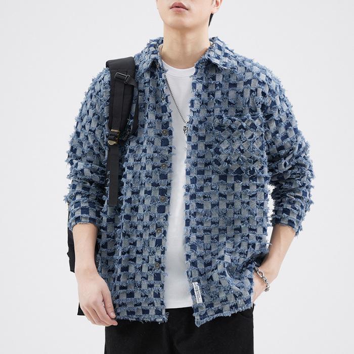 Разорванная синяя японская рубашка Tooling — фото 7