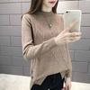 Autumn and Winter Women's Sweater Half High Collar Long Sleeve Versatile Knitted Shirt for Women