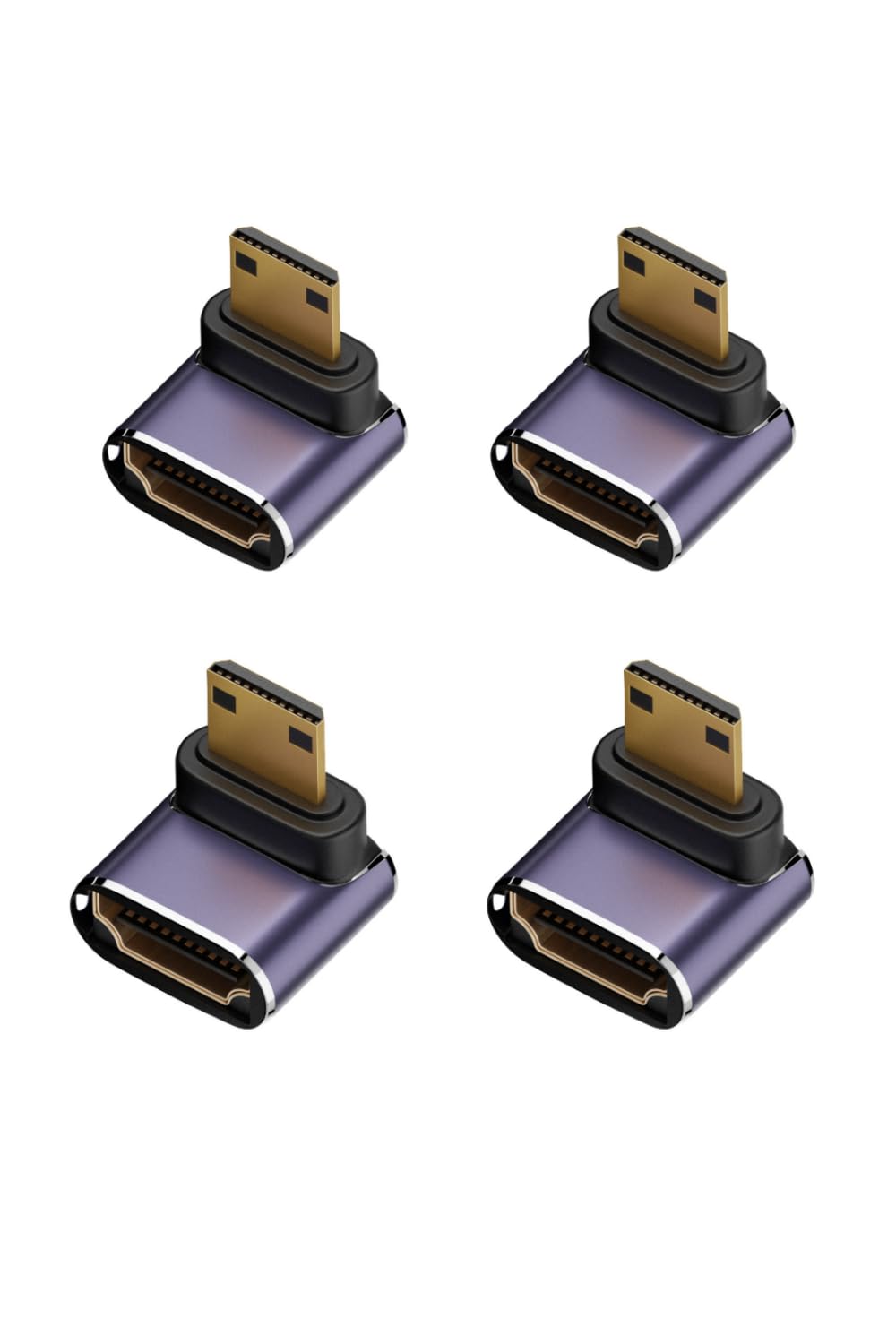 

YFFSFDC HDMI conversion adapter Mini HDMI to HDMI HDMI extension adapter 8K HDMI mini conversion adapter HDR compatible connector Set of 4 L-type