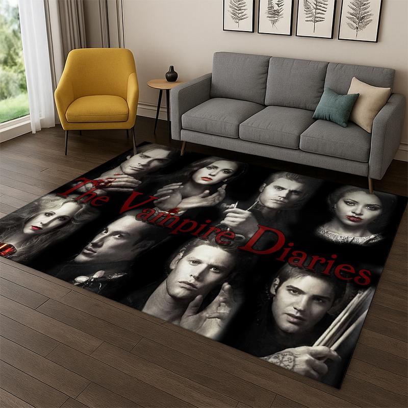 Tappeto The Vampire Diaries Damon Salvatore per Camera da Letto Soggiorno Divano Sala Giochi Zerbino Decorazione Casa, Tappeto Area Bambini Antiscivolo